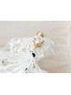 Lolita Small Crown Pearl Lace White Love Wide Brim Ladies Wedding Dress Headband