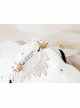 Lolita Small Crown Pearl Lace White Love Wide Brim Ladies Wedding Dress Headband
