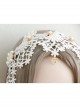 Lolita Small Crown Pearl Lace White Love Wide Brim Ladies Wedding Dress Headband