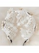 Lolita Small Crown Pearl Lace White Love Wide Brim Ladies Wedding Dress Headband