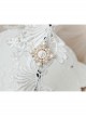 Lolita Small Crown Pearl Lace White Love Wide Brim Ladies Wedding Dress Headband