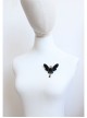 Gothic Womens Retro Handmade Cute Female Pearl Black Butterfly Cloth Brooch Buckle