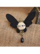 Gothic Womens Retro Handmade Cute Female Pearl Black Butterfly Cloth Brooch Buckle
