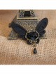 Gothic Womens Retro Handmade Cute Female Pearl Black Butterfly Cloth Brooch Buckle
