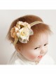 Cute Children White Lace Mesh Bow Baby Birthday Flowers Elastic Headband