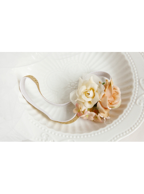 Cute Children White Lace Mesh Bow Baby Birthday Flowers Elastic Headband
