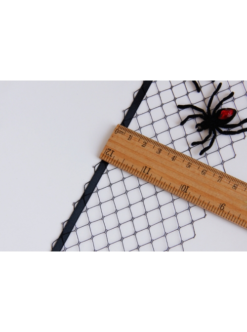 Halloween Masquerade Party Spider Princess Gothic Womens Half Face Black Net Yarn Face Mask