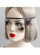 Halloween Masquerade Party Spider Princess Gothic Womens Half Face Black Net Yarn Face Mask