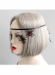 Halloween Masquerade Party Spider Princess Gothic Womens Half Face Black Net Yarn Face Mask