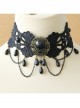 Black Gothic Diamond Pearl Lace Fake Collar Female Exaggerated Short Clavicle Chain