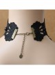 Black Gothic Diamond Pearl Lace Fake Collar Female Exaggerated Short Clavicle Chain