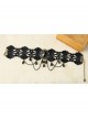 Black Gothic Diamond Pearl Lace Fake Collar Female Exaggerated Short Clavicle Chain