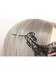 Fashion Gothic Womens Half Face Sexy Black Lace Tassel Gems Fox Exaggerated Prom Mask
