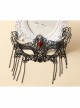 Fashion Gothic Womens Half Face Sexy Black Lace Tassel Gems Fox Exaggerated Prom Mask