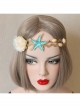 Fashion Beach Holiday Starfish Blue Flowers Shell Hairband