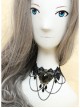 Gothic Exaggerated Fashion Chain Gemstone Black Lace Female Short Necklace