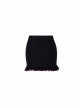 Black Punk Butterfly Embroidered Frill Hem Skirt