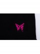 Black Punk Butterfly Embroidered Frill Hem Skirt