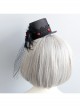 Gothic Punk Retro Red Rose Feather Mesh Sexy Black Topper Hairpin