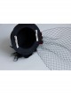 Gothic Punk Retro Red Rose Feather Mesh Sexy Black Topper Hairpin
