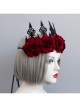 Gothic Retro Red Rose Queen Halloween Christmas Prom Party Crown Hairband