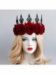 Gothic Retro Red Rose Queen Halloween Christmas Prom Party Crown Hairband