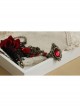Gothic Bride Wedding Dress Red Rose Lace Gemstone Bracelet With Ring One Chain