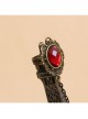 Gothic Bride Wedding Dress Red Rose Lace Gemstone Bracelet With Ring One Chain