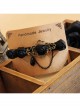Gothic Style Black Rose Flower Fabric Handmade Retro Classical Lady Hairpin