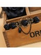 Gothic Style Black Rose Flower Fabric Handmade Retro Classical Lady Hairpin