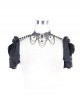 Black Lace Feather Lace Bead Chain Connected Detachable Brooch Gothic Shawl