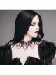 Black Lace Feather Lace Bead Chain Connected Detachable Brooch Gothic Shawl