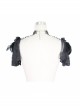 Black Lace Feather Lace Bead Chain Connected Detachable Brooch Gothic Shawl