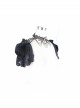 Black Lace Feather Lace Bead Chain Connected Detachable Brooch Gothic Shawl