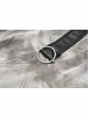 V-Neck Front Chest Embroidered Lantern Sleeve Leather Belt Grey Punk Print Chiffon Dress