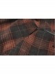 Metal Buckle Belt High Waist Irregular Hairy Hem Brown Plaid Punk Long Skirt