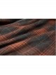Metal Buckle Belt High Waist Irregular Hairy Hem Brown Plaid Punk Long Skirt