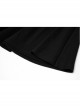 High Collar Front Chest Lace-Up Shoulder Hollow-Out Long Sleeve Black Punk Dress