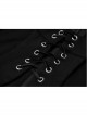 High Collar Front Chest Lace-Up Shoulder Hollow-Out Long Sleeve Black Punk Dress