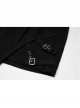 Black Metal Slant Buckle Loop Decoration Irregular Hem Punk Denim Skirt