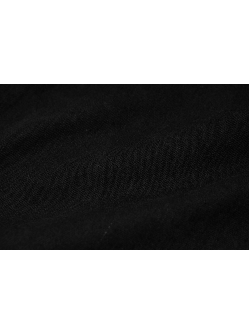Black Metal Slant Buckle Loop Decoration Irregular Hem Punk Denim Skirt