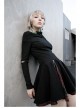 Black Punk Splice Red Plaid Metal Zipper Decoration Pleated Skirt