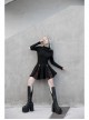 Black Punk Splice Red Plaid Metal Zipper Decoration Pleated Skirt