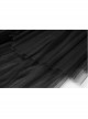 Front Chest Print Short Sleeve Metal Buckle Leather Belt Irregular Mesh Hem Black Punk Dress