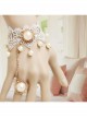 Lolita Princess Style Bride Bridesmaid Fashion White Lace Pearl Bracelet Ring One Chain