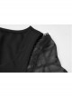 Off-Shoulder Mesh Lantern Sleeve Black Punk A-Shape Dress