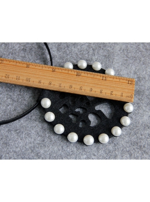 Gothic Black Nightclub Bar Prom Party Christmas Cute Cute Pearl Ear Hollow Headband
