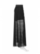 Front Metal Eyelets Lace-Up Slit Mesh Hem Black Punk Skirt