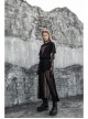 Front Metal Eyelets Lace-Up Slit Mesh Hem Black Punk Skirt
