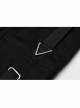 High Waist Plastic Belt Side Fake Pocket Black Punk Skirt